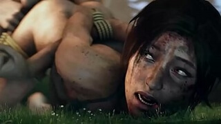 Подборка анального секса и глубокого минета из игры Tomb Raider